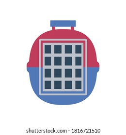 Pet carrier. Vector illustration in flat style isolated on white background