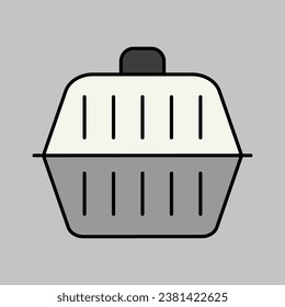 Pet carrier vector isolated grayscale icon. Pet animal sign. Graph symbol for pet and veterinary web site and apps design, logo, app, UI