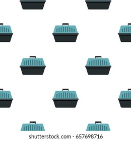 Pet carry case pattern seamless background in flat style repeat vector illustration
