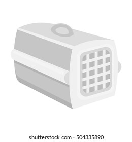 Pet case icon in monochrome style isolated on white background. Cat symbol stock vector illustration.