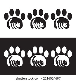 Pet cat animal logo design 