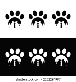 Pet cat animal vector logo design . Cat icon 