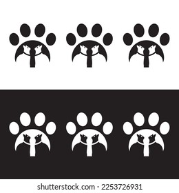 Pet  cat animal vector logo design  . Cat icon 
