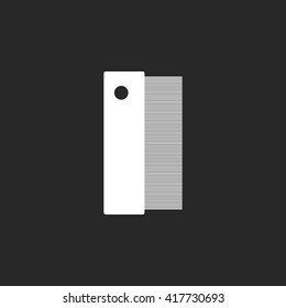 Pet cat brush comb sign simple icon on  background