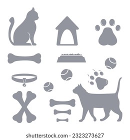 Pet Cat Collection Icons vector