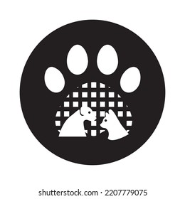 Pet cat and dog animal logo design 