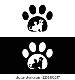 Pet cat and dog animal logo design . icon logo 