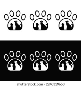 Pet cat and dog animal logo design . icon logo