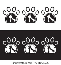 Pet cat and dog animal logo design . icon logo 