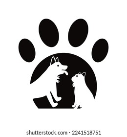 Pet cat and dog animal logo design . icon logo 