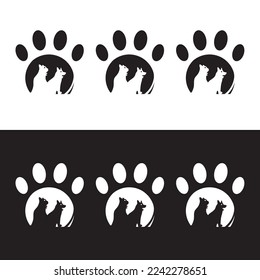 Pet cat and dog animal logo design . icon logo 