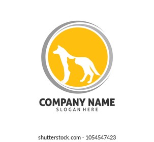 pet cat dog clinic shop adoption vector logo design template