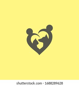 pet cat dog love logo template vector eps