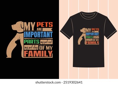 Pet Cat And Dog Lover Typography Vector Tshirt Design