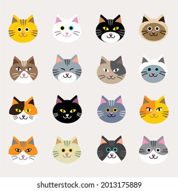 Pet Cat Face Feline Cartoon