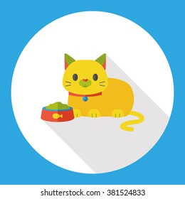 pet cat flat icon