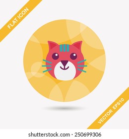 Pet cat flat icon with long shadow,eps10