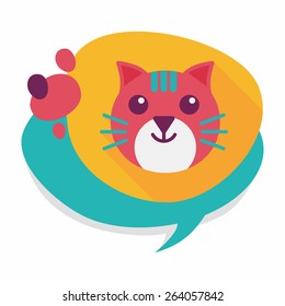 Pet cat flat icon with long shadow,eps10