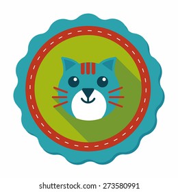 Pet cat flat icon with long shadow,eps10