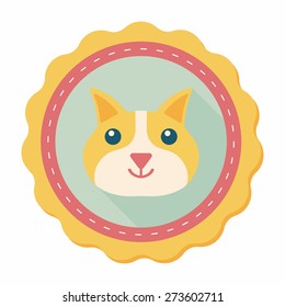 Pet cat flat icon with long shadow,eps10