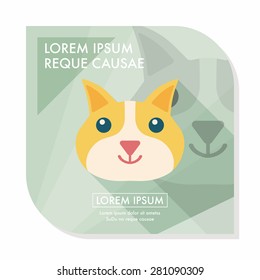 Pet cat flat icon with long shadow,eps10