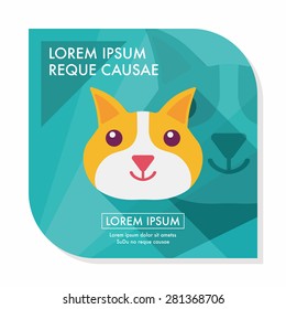 Pet cat flat icon with long shadow,eps10