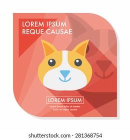 Pet cat flat icon with long shadow,eps10