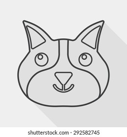 Pet cat flat icon with long shadow,eps10