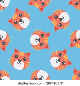 Pet cat flat icon,eps10 seamless pattern background