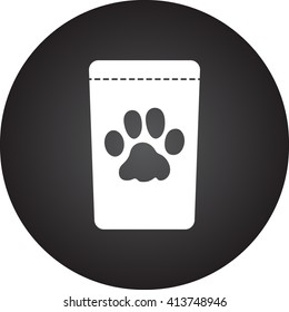 Pet cat food bag sign simple icon on  background