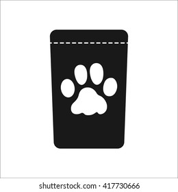 Pet Cat Food Bag Sign Simple Icon On  Background