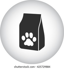 Pet cat food bag sign simple icon on  background