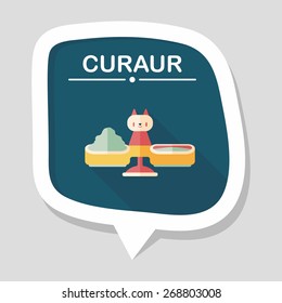 Pet cat food bowl flat icon with long shadow,eps10