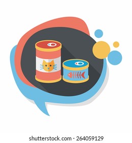 Pet cat food can flat icon with long shadow,eps10