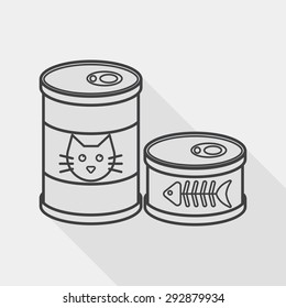 Pet Cat Food Can Flat Icon With Long Shadow,eps10