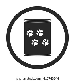 Pet cat food can  sign simple icon on  background