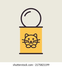 Los alimentos para gatos mascotas pueden ser un icono vector. Señal de animales mascotas. Símbolo gráfico para el diseño de aplicaciones y sitios web para mascotas y veterinarios, logotipo, aplicación, interfaz de usuario