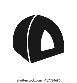 Pet cat house sign simple icon on  background
