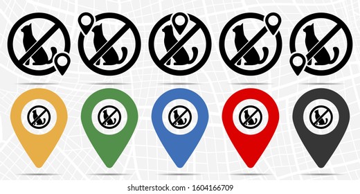 pet cat icon in location set. Simple glyph, flat illustration element of universal theme icons