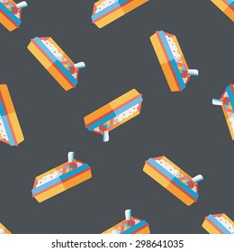 Pet cat litter box flat icon, eps10 seamless pattern background