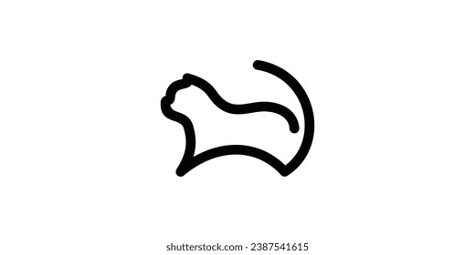 pet cat logo design made in a minimalist style.