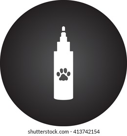 Pet cat medicament vitamins sign simple icon on  background