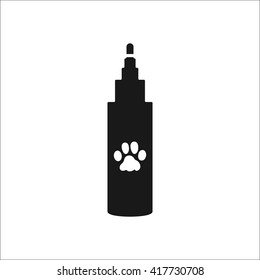 Pet cat medicament vitamins sign simple icon on  background