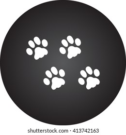 Pet cat paw print sign simple icon on  background