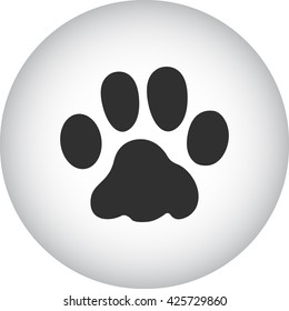 Pet cat paw print sign simple icon on  background