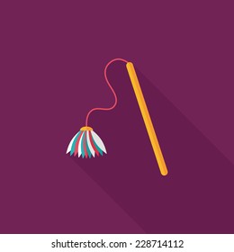 Pet cat toy flat icon with long shadow,eps10 