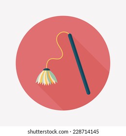 Pet cat toy flat icon with long shadow,eps10 