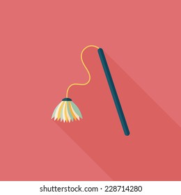 Pet cat toy flat icon with long shadow,eps10 