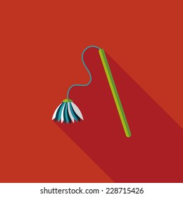 Pet cat toy flat icon with long shadow,eps10 