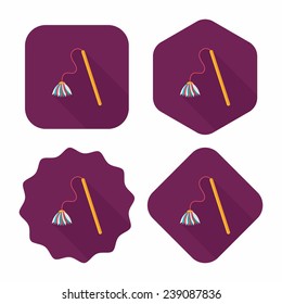 Pet cat toy flat icon with long shadow, eps10 